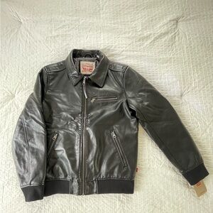 Levi's Men's Faux Leather Aviator Bomber Jacket in Black, Size S, NWT